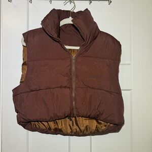 Fashion Nova Brown Puffer Vest